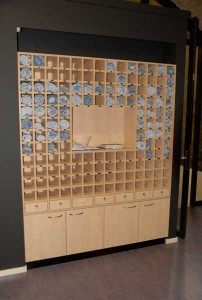 Handdoekenkast voor een fysiotherapiepraktijk,