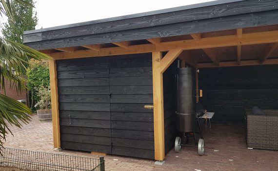 Tuinhuis met overkapping en sauna